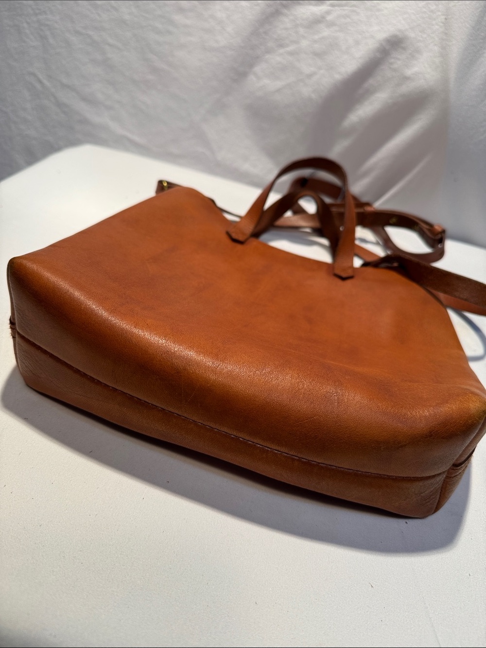 Madewell Cognac Leather Tote with Adjustable Strap - Picture 3 of 11